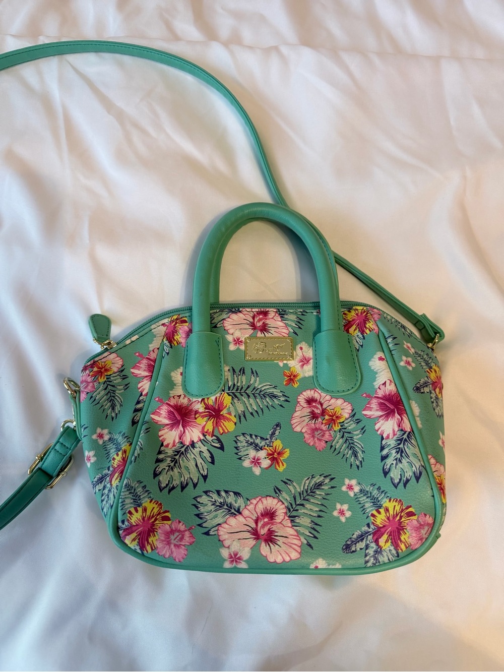 Teal Floral Crossbody Satchel - Betsey Johnson